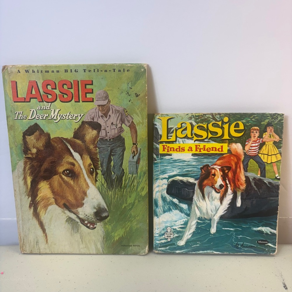VTG Lassie Book Lot Whitman Tell-a-Tale Deer Mystery Finds a Friend 1960s